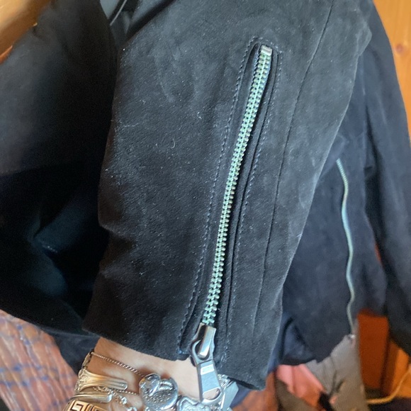 Bod & Christensen NWT PHOEBE Lined Black Goat Suede Zip Close Jacket size medium - Picture 7 of 12